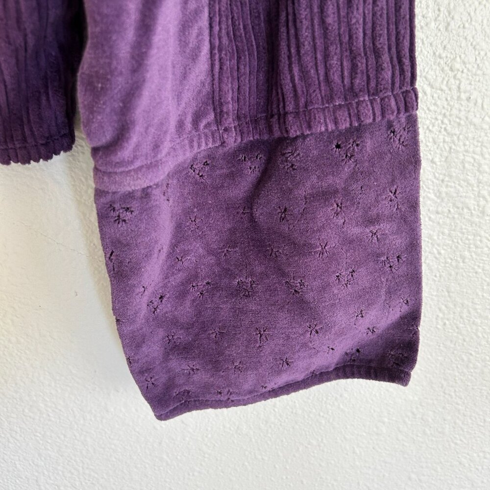Vtg Christopher & Banks Jacket M Purple Crop Chenille Bolero Blazer NEW - Picture 10 of 12